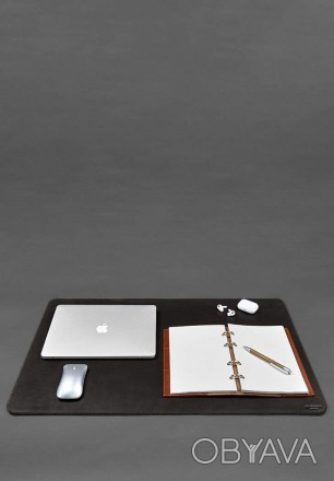 Килимок для робочого столу 2.0 темно-коричневий — двосторонній. Настільний аксес. . фото 1