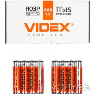 Батарейка Videx R03P/AAA 4pcs SHRINK.Тіп: Сольова батарейка. ТіпоРозмір: R03/AAA. . фото 1