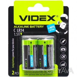 Батарейка Videx лужна 1.5V LR14 (боченя) На блістері 2шт. В упаковці 24 штуки. Ц. . фото 1