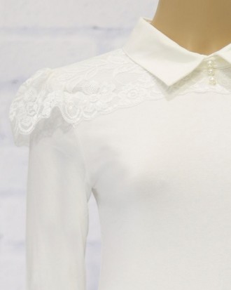 Блузка школьная с длинным рукавом для девочки. Современный дизайн, отличная поса. . фото 3