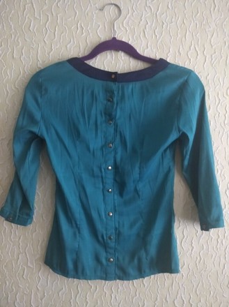 Зеленая с синим блузка на худеньких девушек, р.36, Kalicyu.
Ткань с эластаном,т. . фото 3