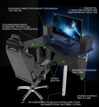 Геймерский стол ТМ «Zeus»!
Универсальный компьютерный стол ТМ «Zeus» станет наст. . фото 6