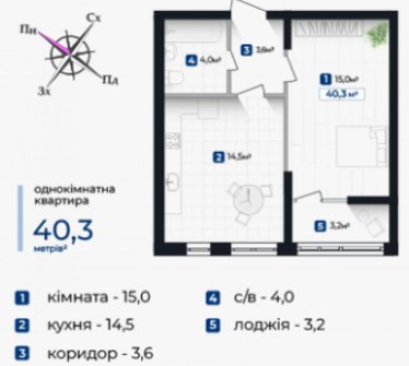 Продається затишна однокімнатна квартира від надійного забудовника
Комплекс розт. Центр. фото 3