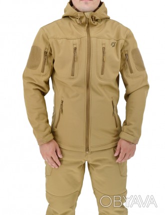 Тактическая куртка Eagle Soft Shell JA-01-0 с флисом Песок (Койот)