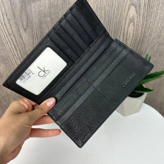 Мужской кожаный кошелек клатч черный люкс копия Calvin Klein, мужское портмоне н. . фото 8