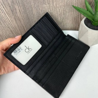 Мужской кожаный кошелек клатч черный люкс копия Calvin Klein, мужское портмоне н. . фото 9