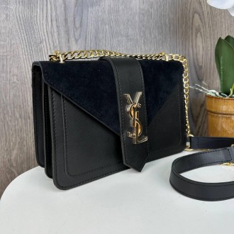 Женская замшевая мини сумочка клатч в стиле Yves Saint Laurent, маленькая сумка . . фото 4