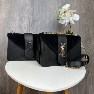 Женская замшевая мини сумочка клатч в стиле Yves Saint Laurent, маленькая сумка . . фото 11