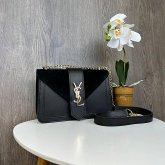 Женская замшевая мини сумочка клатч в стиле Yves Saint Laurent, маленькая сумка . . фото 7