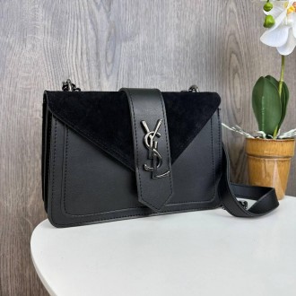 Женская замшевая мини сумочка клатч в стиле Yves Saint Laurent, маленькая сумка . . фото 3