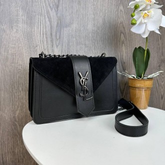 Женская замшевая мини сумочка клатч в стиле Yves Saint Laurent, маленькая сумка . . фото 5