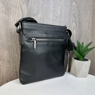 Мужская кожаная сумка планшетка в стиле Calvin Klein черная, барсетка Кельвин Кл. . фото 7