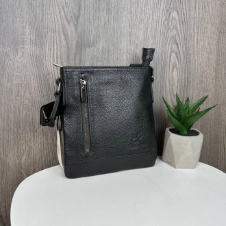 Мужская кожаная сумка планшетка в стиле Calvin Klein черная, барсетка Кельвин Кл. . фото 2