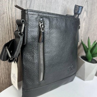 Мужская кожаная сумка планшетка в стиле Calvin Klein черная, барсетка Кельвин Кл. . фото 8