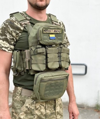 Плитоноска швидкого скидання+ напашник та 6 підсумків олива. Київ. фото 1 Плитоноска швидкого скидання+ напашник та 6 підсумків олива. Київ. фото 1