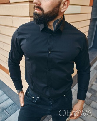 Рубашка классическая чёрный L XL