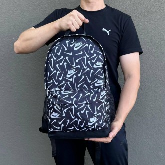 Стильный черный городской рюкзак с принтом Nike. Рюкзак Для путешествий, трениро. . фото 2