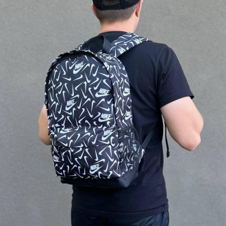 Стильный черный городской рюкзак с принтом Nike. Рюкзак Для путешествий, трениро. . фото 4