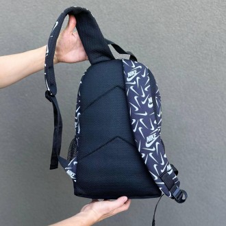 Стильный черный городской рюкзак с принтом Nike. Рюкзак Для путешествий, трениро. . фото 10