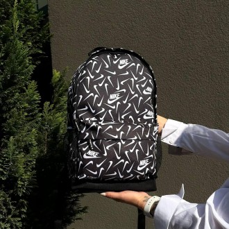 Стильный черный городской рюкзак с принтом Nike. Рюкзак Для путешествий, трениро. . фото 5