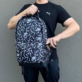 Стильный черный городской рюкзак с принтом Nike. Рюкзак Для путешествий, трениро. . фото 3