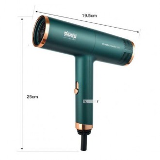 Фен для волосся електричний з холодним і гарячим повітрям 1200W DSP Зелений (302. . фото 7