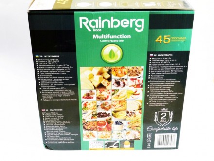 Мультиварка Rainberg RB-6209 45 программы + Йогуртница, 6L 1000W

Мультиварка . . фото 7