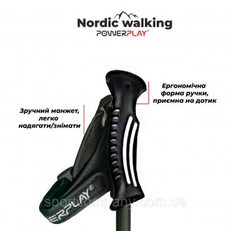 Призначення: легкі, міцні телескопічні палиці для скандинавської ходьби із зовні. . фото 3