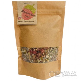 Натуральный чай Малиновый травяной в крафт пакете - это очень полезный и вкусный. . фото 1