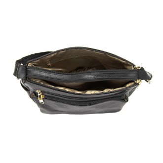 
	Женская кожаная сумка черная Riche NM20-W706A из натуральной зернистой кожи.
Р. . фото 5