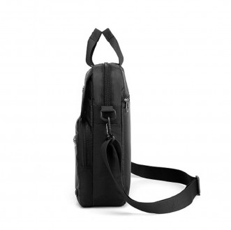 
	Мужская сумка через плечо Confident AT08-6812A из прочного текстиля в черном ц. . фото 3