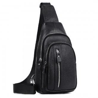 
	﻿﻿﻿﻿﻿﻿Сумка-слинг Tiding Bag FL-A25F-5055A из натуральной кожи в черном цвете.. . фото 9