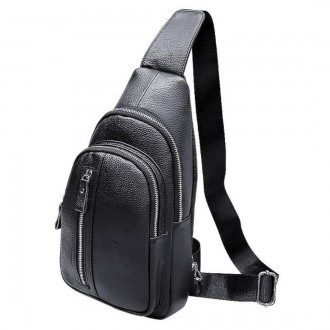 
	﻿﻿﻿﻿﻿﻿Сумка-слинг Tiding Bag FL-A25F-5055A из натуральной кожи в черном цвете.. . фото 7