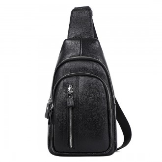 
	﻿﻿﻿﻿﻿﻿Сумка-слинг Tiding Bag FL-A25F-5055A из натуральной кожи в черном цвете.. . фото 2