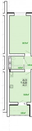 Продам реальную 1 (двухсторонняя) комнатную квартиру в новом жилом комплексе на . Алексеевка. фото 5