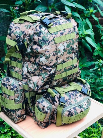 
 
 Військово-тактичний рюкзак з додатковими контейнерами 4в1.
Колір: темний пік. . фото 4
