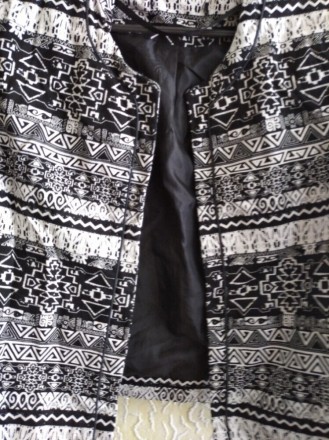 Коттоновый женский чёрно -белый короткий пиджак жакет без застежек, Atmosphere .. . фото 4