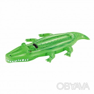 BW Плотик 41011 (8шт) Крокодил, 203-117см, с ручкой, ремкомплект, от 3лет, в кор. . фото 1