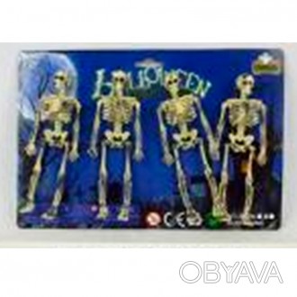 Аксессуары для праздника MK 4706 (96шт) хэллоуин, скелет 4шт,15см, на листе, 28-. . фото 1