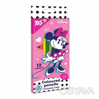 Олівці кольорові YES 12 кол. "Minnie Mouse". . фото 1