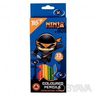 Олівці кольорові YES 12 кол. "Ninja". . фото 1