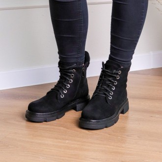 Женские ботинки черные Duncan 3283 Ботинки женские выполнены из искусственной за. . фото 2