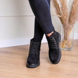 Женские ботинки черные Duncan 3283 Ботинки женские выполнены из искусственной за. . фото 5