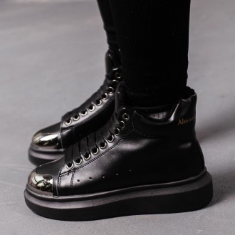 Женские ботинки черные Ella 3404 Ботинки женские выполнены из искусственной кожи. . фото 4