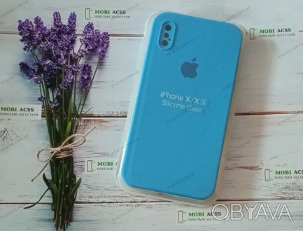 
Силиконовый чехол iPhone XS матовый, голубого цвета Преимущества чехла с квадра. . фото 1