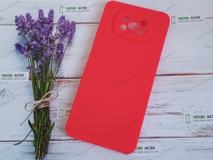 
Силиконовый чехол накладка Xiaomi POCO X3 Pro в матовом красном цвете - идеальн. . фото 2