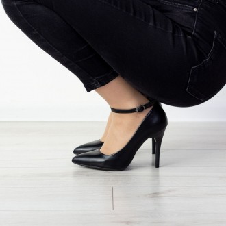 Женские туфли черные Bridget 2537 Туфли женские выполнены из искусственной кожи.. . фото 6