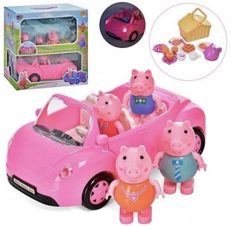 Ігровий набір "Свинка Пеппа", фігурки 4 шт, машина, корзина з продуктами, з аксе. . фото 8