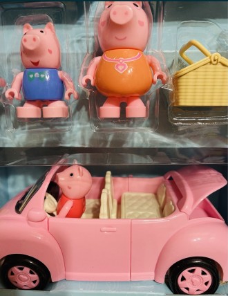 Ігровий набір "Свинка Пеппа", фігурки 4 шт, машина, корзина з продуктами, з аксе. . фото 6