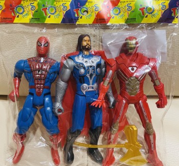 Набор героев "Супергерои", фигурка 16 см, светится, на батарейках, подвижные дет. . фото 4